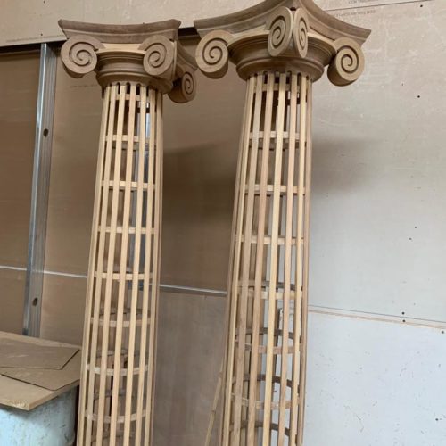 Wood colomns work